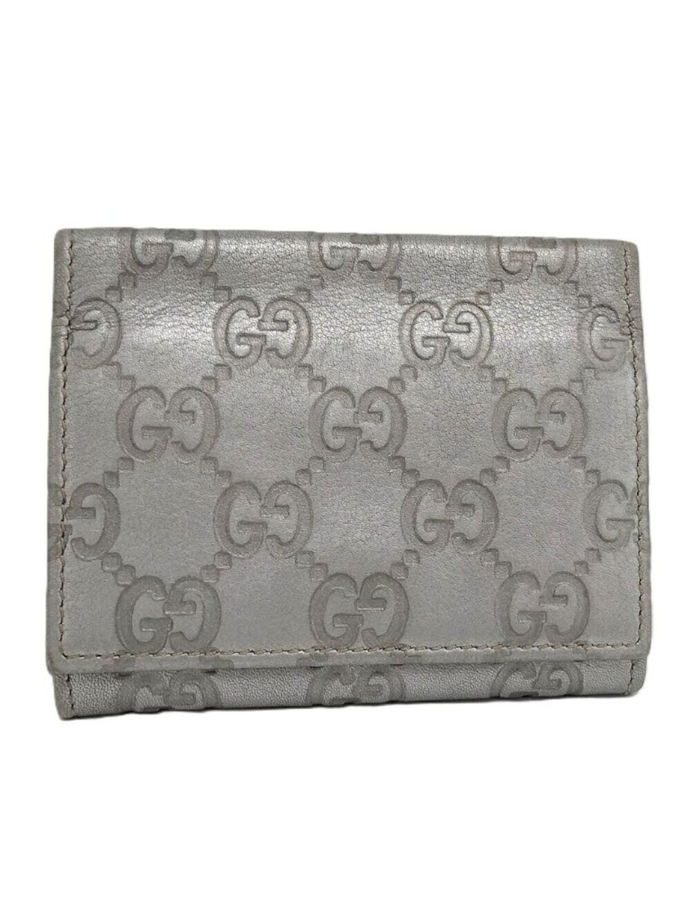 Gucci Card Case Guccissima Silver 4276